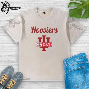Nice Hoosiers IU Day washed t-shirt featuring a vintage design, perfect for Indiana University fans and casual wear.