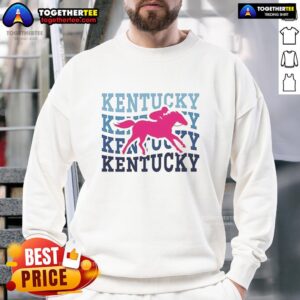 Top Kentucky race horse wavy sweatshirt featuring a stylish design for horse racing enthusiasts.