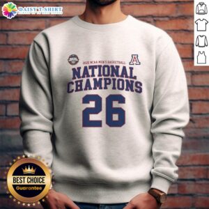 Arizona NCAA Division I Men's Basketball National Champions sweatshirt in navy blue, showcasing team pride and championship spirit.