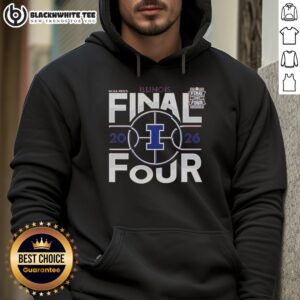 Alt Text: Awesome Illinois Illini Final Four 2026 Men's March Madness Hoodie showcasing team colors and logo.