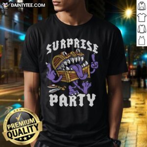 Good Surprise Party Mimic Chest T-Shirt featuring a colorful design, perfect for gaming fans and fun celebrations.