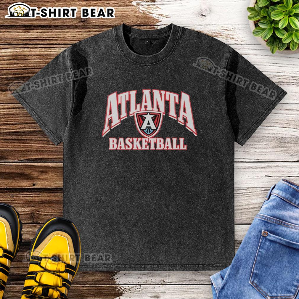 Top Atlanta Hawks Basketball Logo Washed T Shirt Alt Text: Top Atlanta Hawks basketball logo on a stylish washed T-shirt, perfect for fans and casual wear.