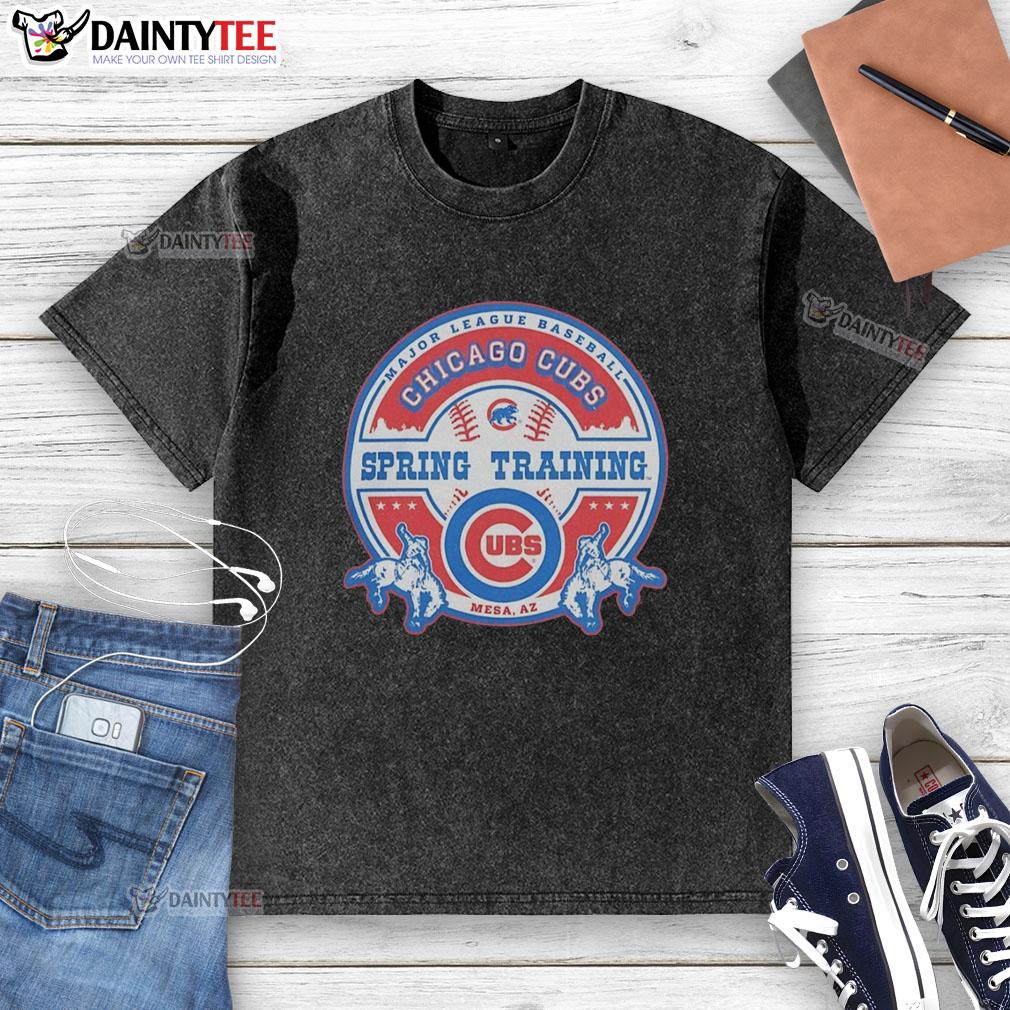 top-chicago-cubs-spring-training-2026-47-cowboy-mlb-vintage-washed-t-shirt Vintage washed t-shirt featuring Chicago Cubs logo, perfect for Spring Training 2026, showcasing MLB style and cowboy flair.