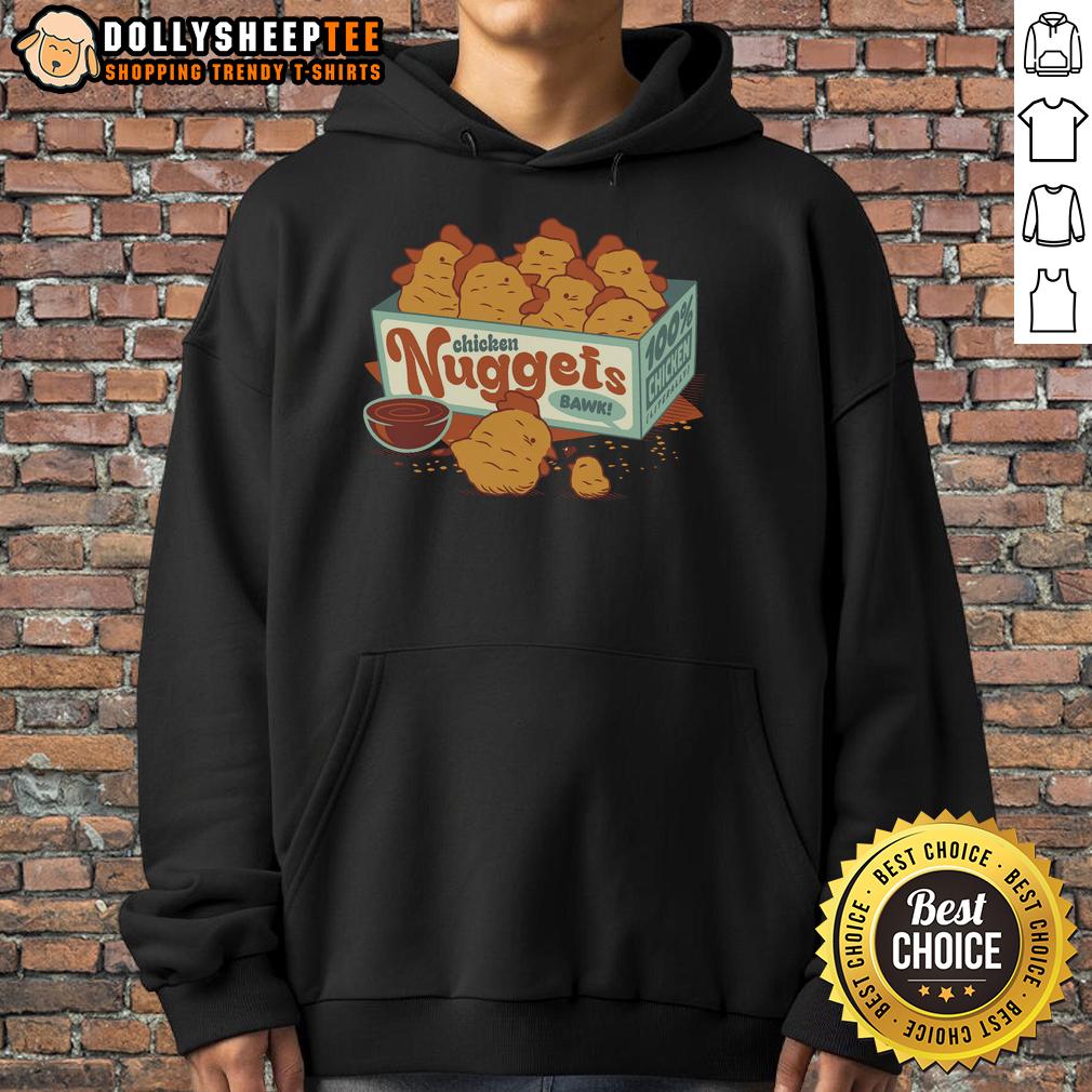 Top Chicken Nuggets Bawk 100% Chicken Hoodie Top Chicken Nuggets Bawk hoodie featuring a fun design for chicken lovers, perfect for casual wear and food enthusiasts.
