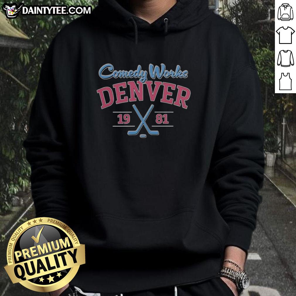 top-comedy-works-denver-pioneers-est-1981-hoodie Top Comedy Works Denver Pioneers hoodie established in 1981, featuring vibrant design and cozy fit for comedy fans.