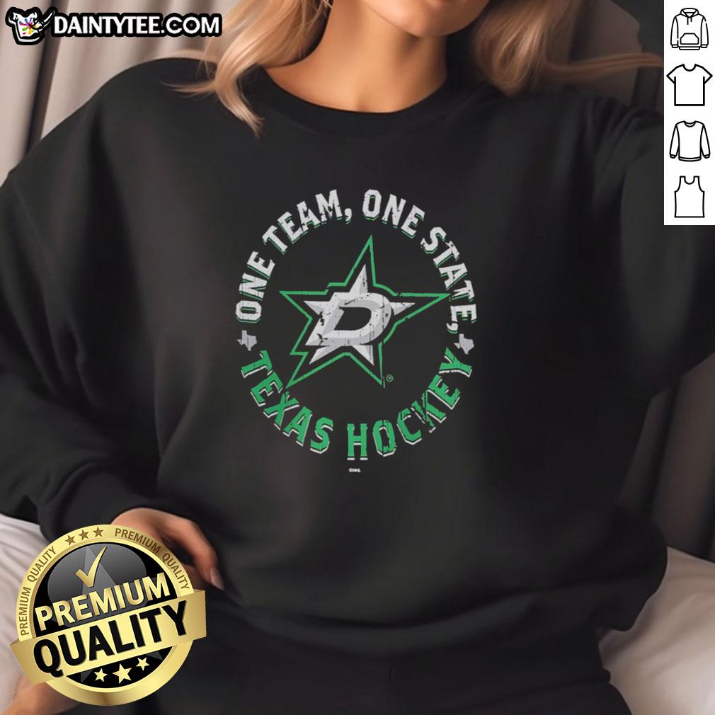 top-dallas-stars-one-team-one-state-texas-hockey-2026-stanley-cup-playoffs-sweatshirt Top Dallas Stars One Team One State Texas hockey sweatshirt for 2026 Stanley Cup Playoffs, showcasing team spirit.