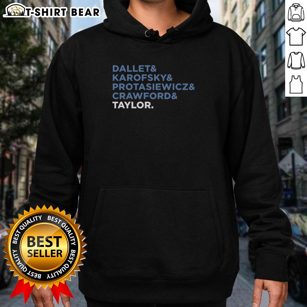 Top Dallet And Karofsky And Protasiewicz And Crawford And Taylor Hoodie Stylish hoodie featuring Top Dallet, Karofsky, Protasiewicz, Crawford, and Taylor designs for trendy fashion enthusiasts.