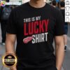 Top Detroit Red Wings 'This Is My Lucky' T-shirt featuring team colors and logo, perfect for fans on game day.