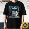Alt Text: Top GDQ Marathon 'Luck Game Done Quick' T-Shirt featuring gaming graphics, perfect for speedrun enthusiasts.