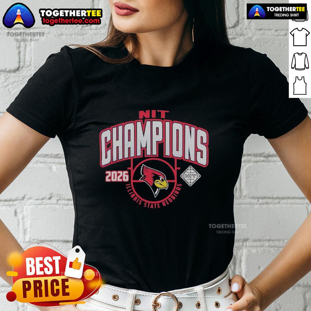 Top Illinois State Redbirds Nit 2026 Men's Basketball National Champions Ladies-Tee Top Illinois State Redbirds NIT 2026 Men's Basketball National Champions ladies tee featuring team colors and logo.