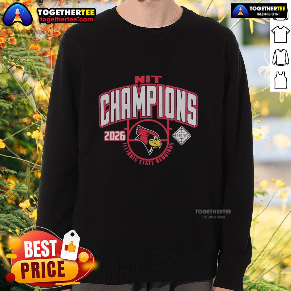 Top Illinois State Redbirds Nit 2026 Men's Basketball National Champions Sweatshirt Top Illinois State Redbirds NIT 2026 Men's Basketball National Champions sweatshirt in vibrant red with logo design.