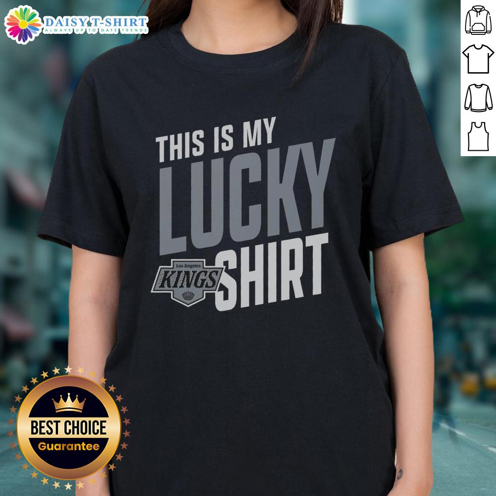 Top Los Angeles Kings This Is My Lucky Ladies Tee Top Los Angeles Kings 'This Is My Lucky Ladies Tee' featuring team colors and logo, perfect for female hockey fans.