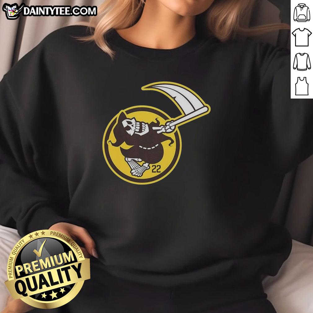 top-mason-miller-san-diego-padres-mlb-the-grim-reaper-number-22-sweatshirt Alt Text: Top Mason Miller San Diego Padres MLB The Grim Reaper Number 22 Sweatshirt featuring bold graphics and comfortable design.