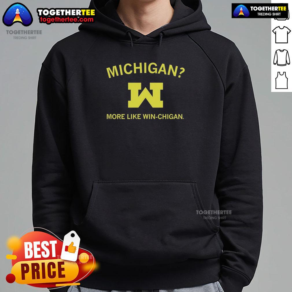 Top Michigan More Like Winchigan Ncaa Michigan Wolverines Hoodie Cozy NCAA Michigan Wolverines hoodie in dark blue, perfect for fans looking to show their team spirit in style.