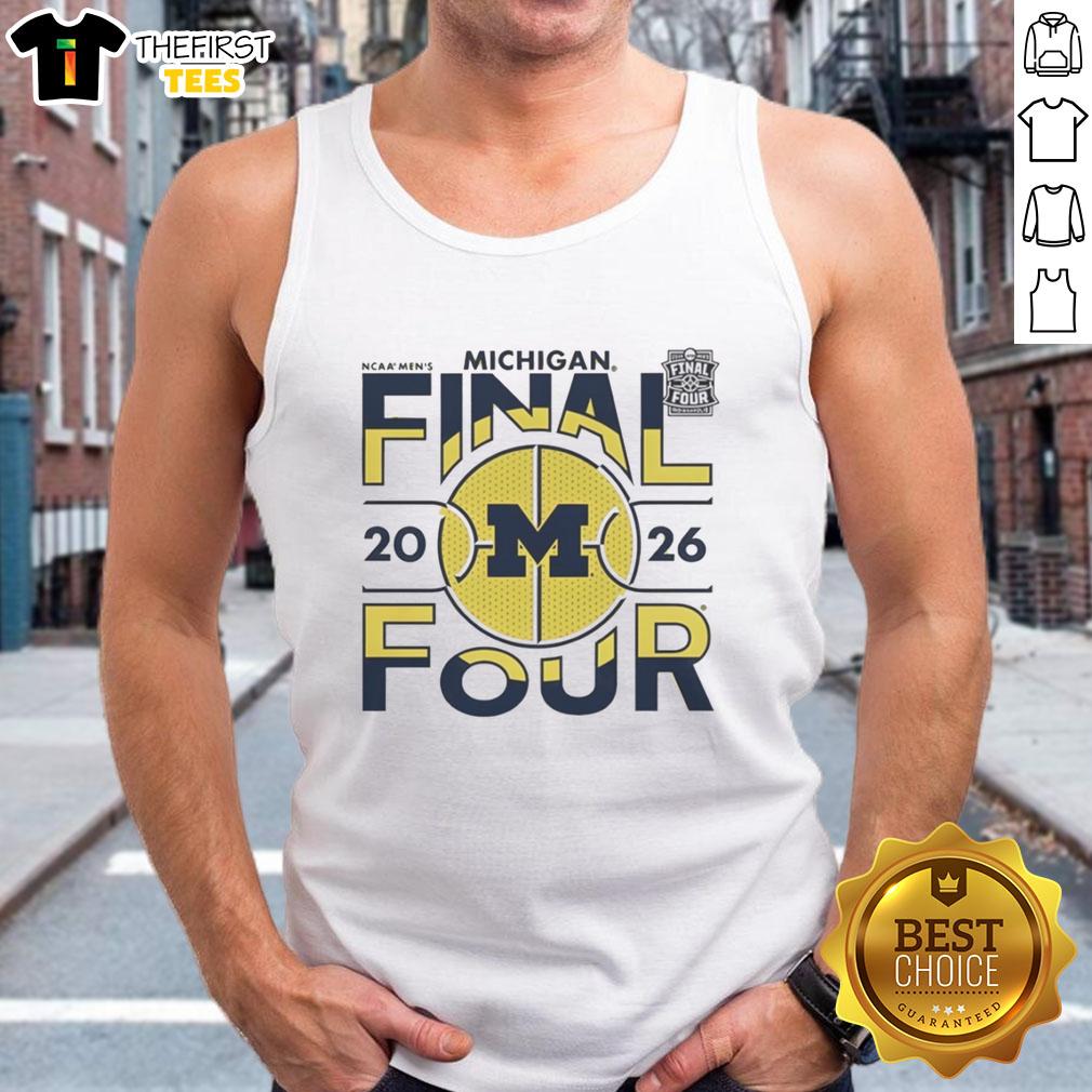 top-michigan-wolverines-2026-ncaa-mens-basketball-final-four-march-madness-tank-top Top Michigan Wolverines 2026 NCAA Men's Basketball Final Four March Madness tank top in vibrant blue and maize colors.