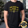 Top Michigan Wolverines Basketball 'They Hate Us Cause They Ain't Us' T-shirt design featuring bold team colors and logo.