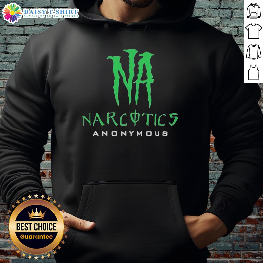 Top Narcotics Anonymous Logo Hoodie Alt Text: Top Narcotics Anonymous Logo Hoodie featuring bold NA emblem on a cozy black sweatshirt for addiction recovery support.