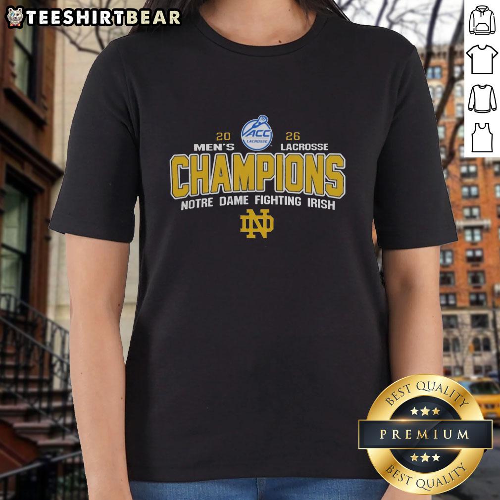 top-ncaa-notre-dame-fighting-irish-2026-acc-mens-lacrosse-tournament-champions-ladies-tee Top NCAA Notre Dame Fighting Irish 2026 ACC Men's Lacrosse Tournament Champions Ladies Tee design featuring team colors