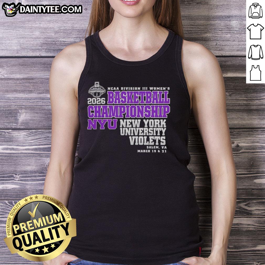 top-new-york-university-violets-2026-ncaa-division-iii-womens-basketball-final-championship-tank-top Top New York University Violets 2026 NCAA Division III Women's Basketball Final Championship tank top design.