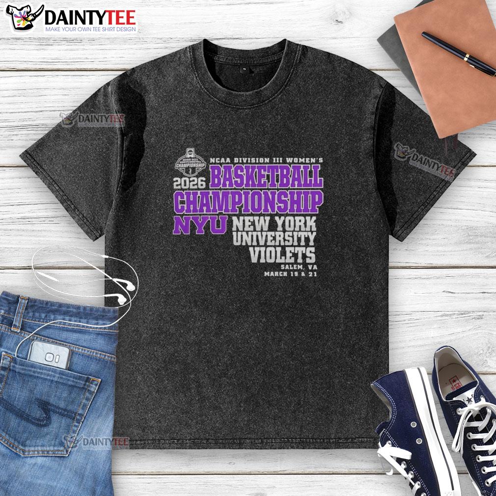 top-new-york-university-violets-2026-ncaa-division-iii-womens-basketball-final-championship-washed-t-shirt Alt Text: Top New York University Violets 2026 NCAA Division III Women's Basketball Final Championship washed t-shirt design.