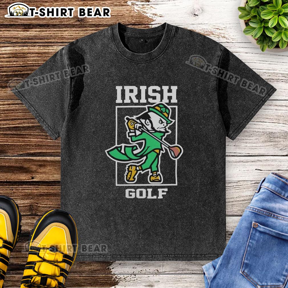 Top Notre Dame Fighting Irish Golf Leprechaun 2026 Washed T Shirt 2026 Notre Dame Fighting Irish Golf Leprechaun washed t-shirt showcasing a vibrant design for fans and golfers.