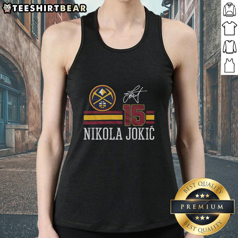 top-nuggets-nikola-jokic-signature-jersey-tank-top Alt Text: Top Nuggets Nikola Jokic signature jersey tank top featuring vibrant colors and player graphics for basketball fans.