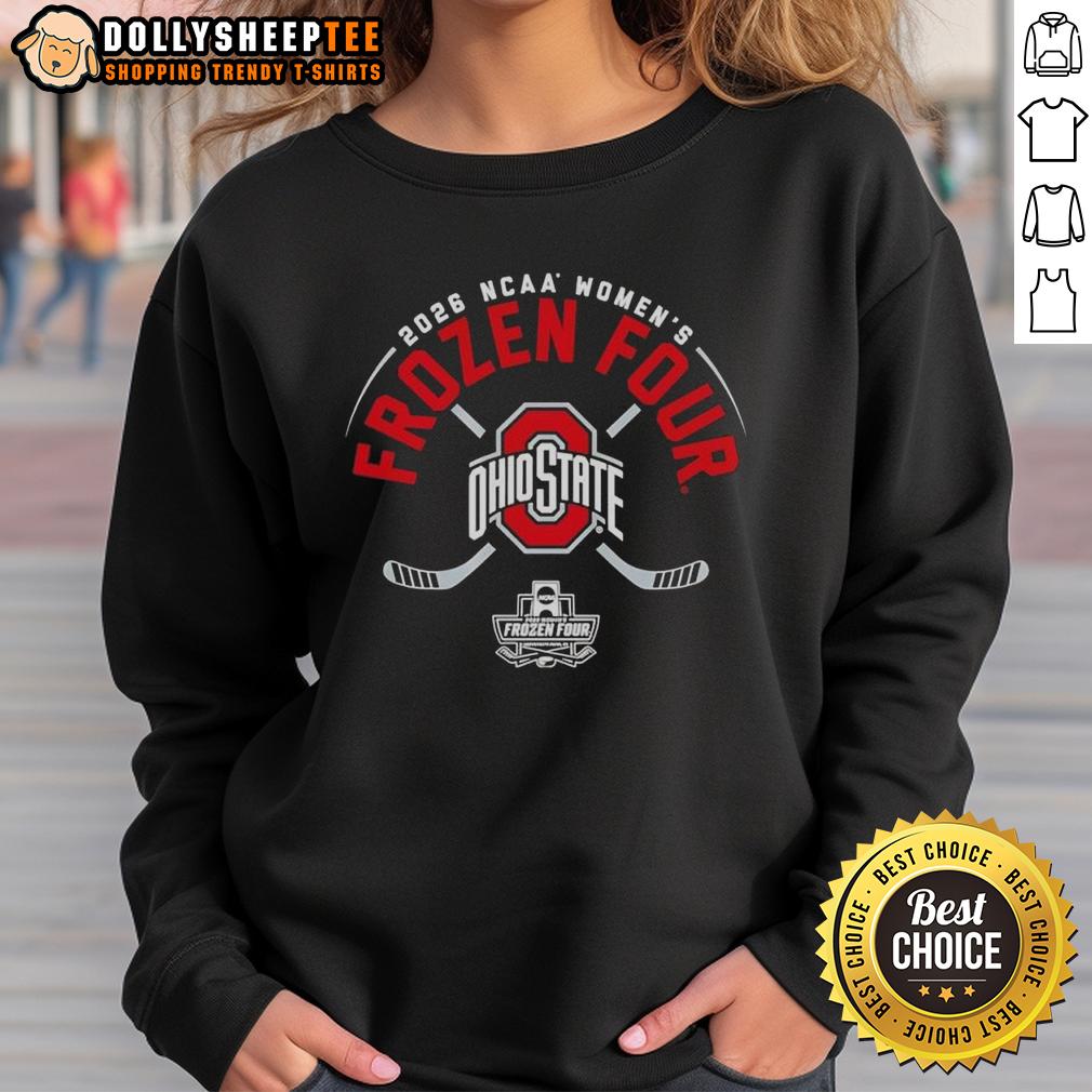 Top Ohio State Buckeyes Ncaa Women’S Ice Hockey 2026 Frozen Four Logo Sweatshirt Ohio State Buckeyes NCAA Women's Ice Hockey 2026 Frozen Four logo sweatshirt featuring team colors and design.