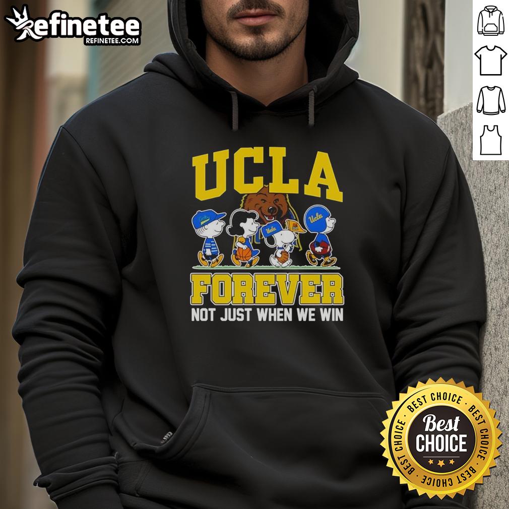 top-peanuts-x-ucla-bruins-forever-fan-not-just-when-we-win-cartoon-characters-hoodie Cartoon characters in UCLA Bruins hoodie, showcasing 'Top Peanuts X UCLA Bruins Forever Fan' theme, perfect for loyal fans.