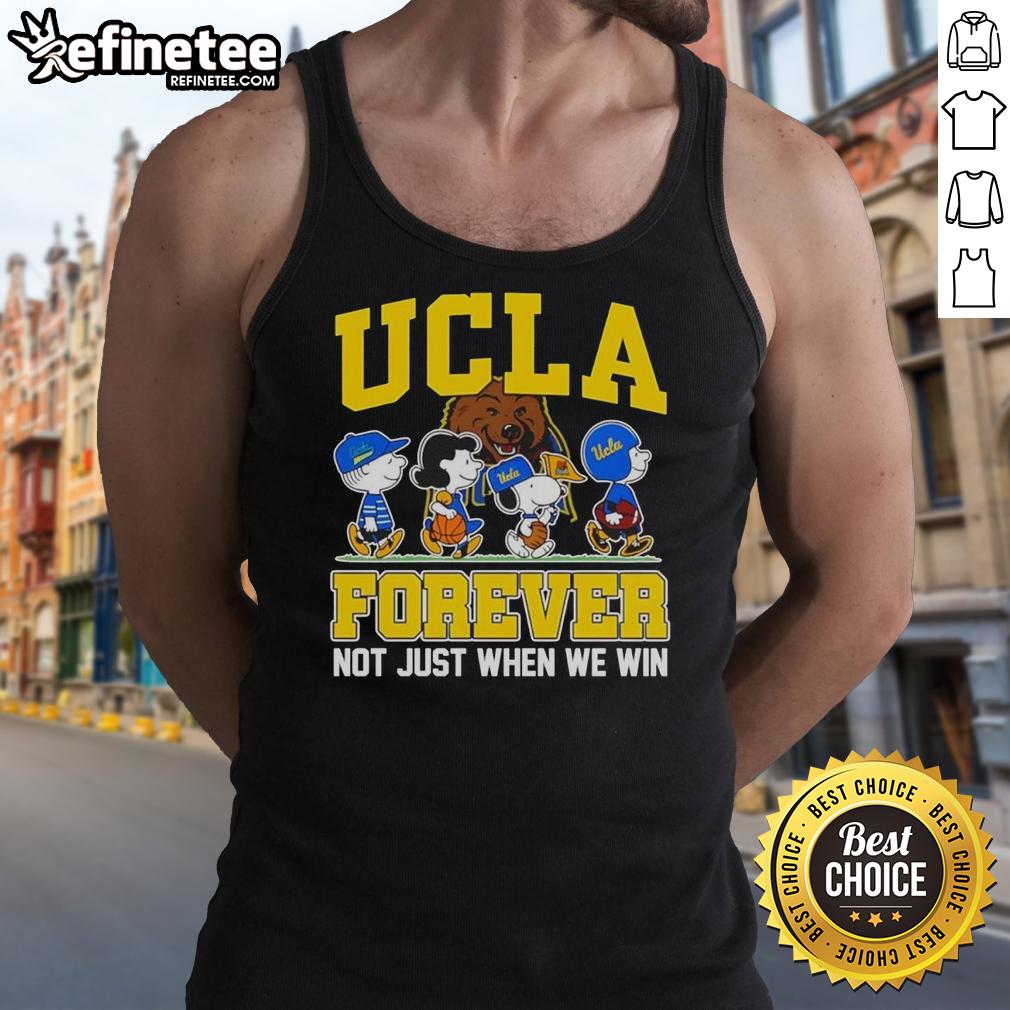 top-peanuts-x-ucla-bruins-forever-fan-not-just-when-we-win-cartoon-characters-tank-top Cartoon tank top featuring Top Peanuts X UCLA Bruins design, celebrating loyal fandom with vibrant graphics.