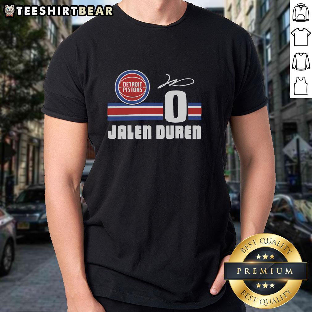 top-pistons-jalen-duren-signature-jersey-t-shirt Top Pistons Jalen Duren Signature Jersey T-Shirt showcasing vibrant team colors and player's name for fans and collectors.