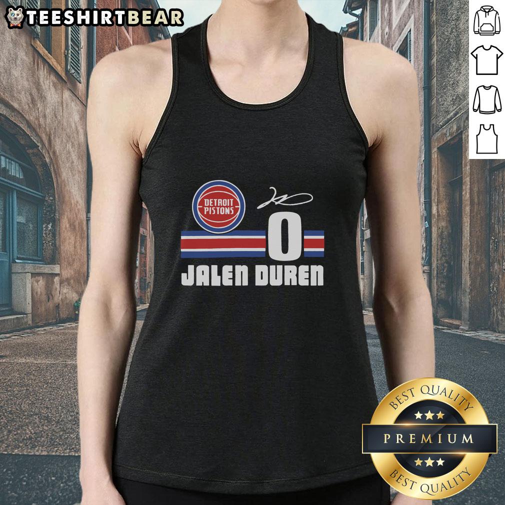 top-pistons-jalen-duren-signature-jersey-tank-top Alt Text: Jalen Duren signature jersey tank top featuring Detroit Pistons logo, perfect for fans and stylish sportswear.