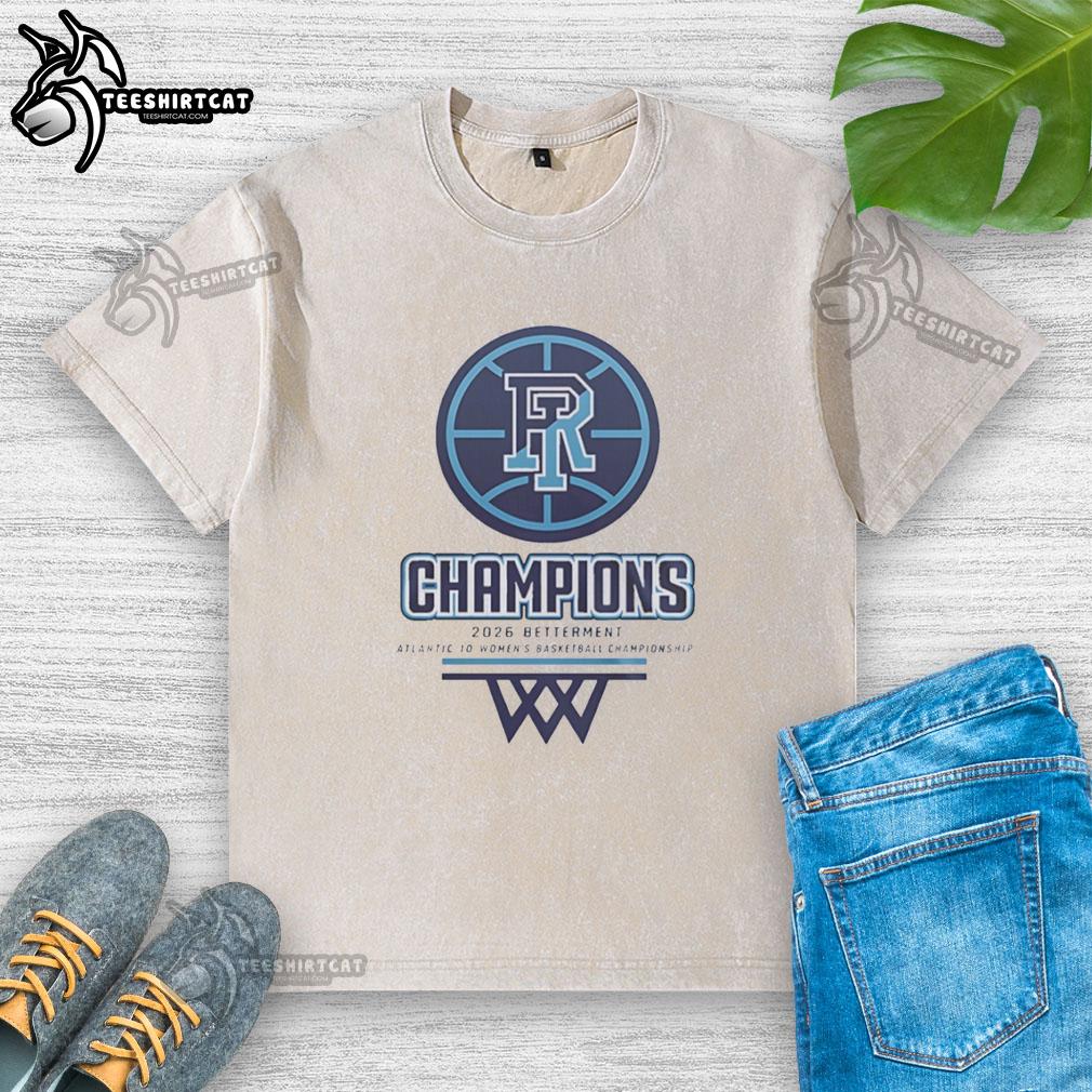 top-rhode-island-womens-basketball-2026-betterment-atlantic-10-championship-washed-t-shirt Top Rhode Island Women's Basketball 2026 Betterment Atlantic 10 Championship washed t-shirt in vibrant colors and soft fabric.
