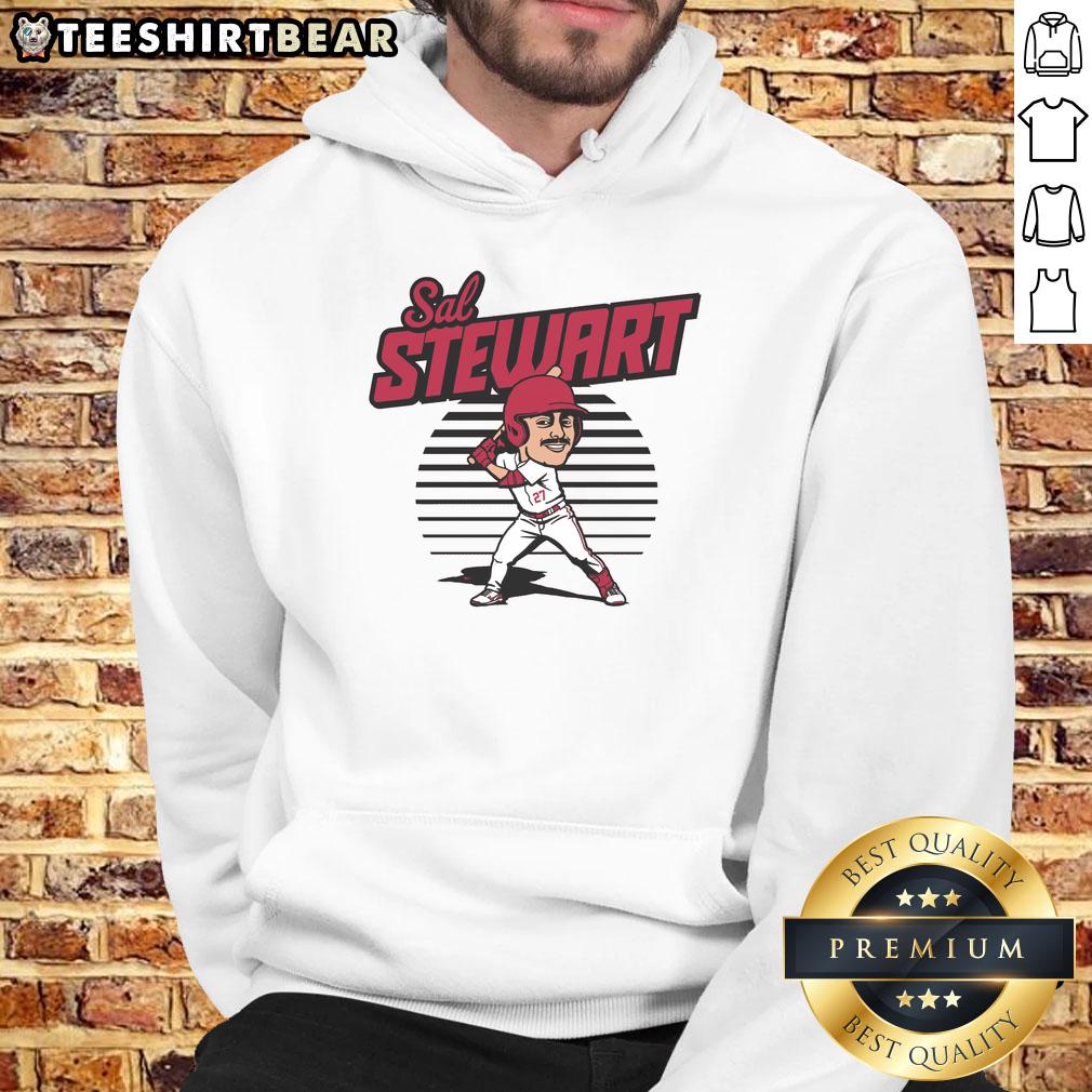 top-sal-stewart-caricature-toon-hoodie Colorful caricature of Top Sal Stewart on a hoodie, showcasing a fun cartoon design perfect for fans and collectors.