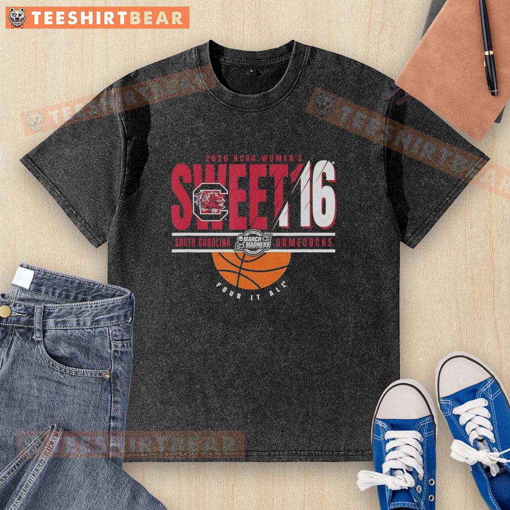 top-south-carolina-gamecocks-ncaa-womens-march-madness-sweet-16-2026-washed-t-shirt Top South Carolina Gamecocks NCAA Women's March Madness Sweet 16 2026 washed t-shirt, showcasing team pride and style.