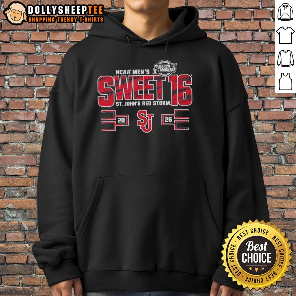 Top St John'S Red Storm Ncaa Men'S Sweet 16 2026 Men'S March Madness Hoodie Stylish St. John's Red Storm NCAA Men's Sweet 16 hoodie for March Madness 2026, perfect for fans and supporters.