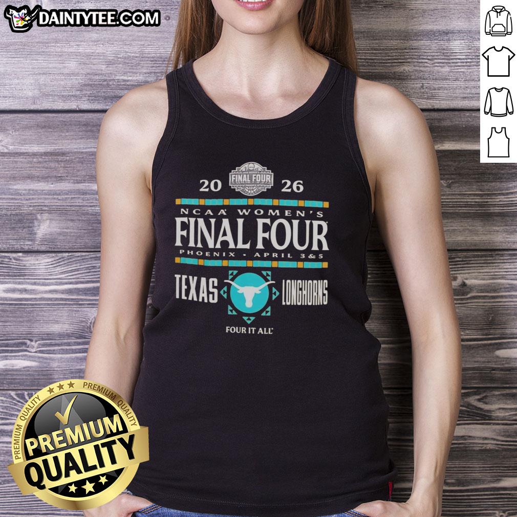 top-texas-longhorn-ncaa-womens-basketball-final-four-2026-april-3-and-5-tank-top Top Texas Longhorn NCAA Women's Basketball Final Four 2026 tank top featuring vibrant team colors and logo.