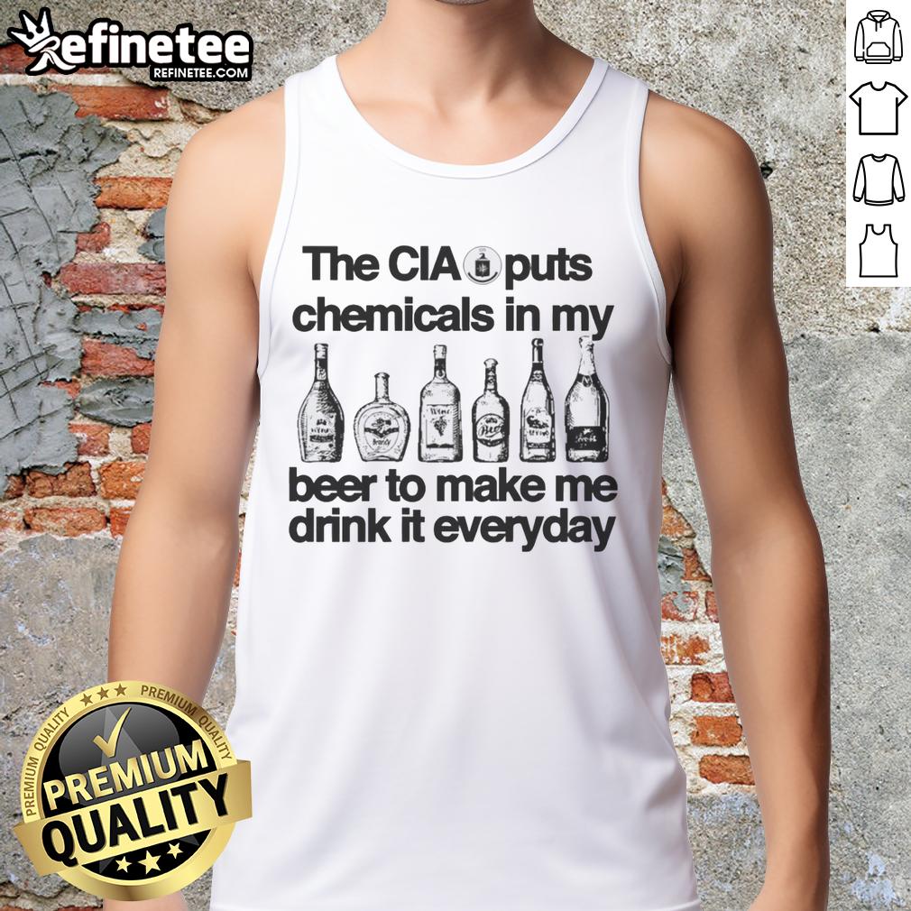 top-the-cia-puts-chemicals-in-my-wir-beer-to-make-me-drink-it-everyday-vintage-tank-top Vintage tank top featuring the phrase The CIA Puts Chemicals In My Beer promoting a humorous conspiracy theory.