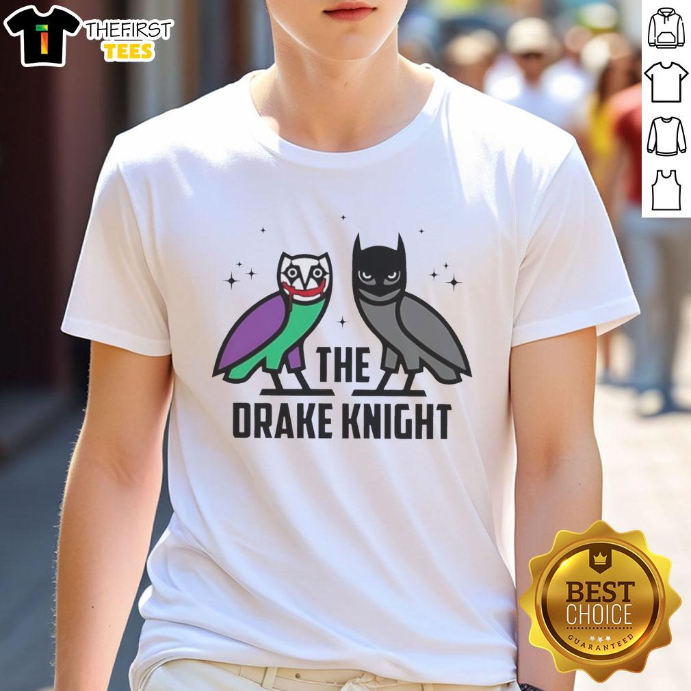 top-the-drake-knight-batman-and-joker-owl-funny-t-shirt Alt Text: Funny T-Shirt featuring The Drake Knight Batman and Joker Owl designs, perfect for comic fans and casual wear.