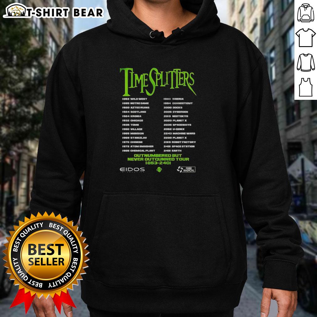 Top Timesplitters Outnumbered But Never Outgunned Tour Hoodie Top Timesplitters Outnumbered But Never Outgunned tour hoodie featuring vibrant graphics and classic design.