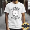 Person wearing a 'Top Working On My Meowscles' T-Shirt, showcasing a fun and vibrant design perfect for fitness enthusiasts.