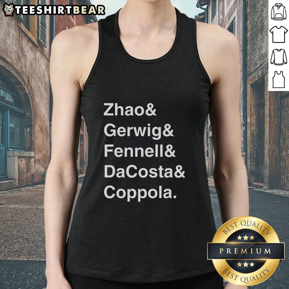 top-zhao-and-gerwig-and-fennell-and-dacosta-and-coppola-tank-top Top Zhao, Gerwig, Fennell, Dacosta, and Coppola in stylish tank tops at a celebrity event.