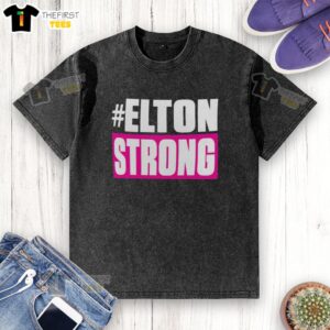 Official Elton Strong washed t-shirt featuring a stylish design, perfect for fans celebrating Elton John's legacy.