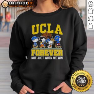 Original Peanuts x UCLA Bruins sweatshirt featuring cartoon characters and the slogan 'Forever Fan, Not Just When We Win.'