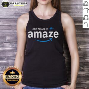 Funny Just Amaze It Amaze Amazon Logo Tank Top featuring a playful design and vibrant colors for casual wear.