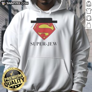 Hot Superman Super Jew Hoodie featuring a stylish design, perfect for fans of superhero apparel and unique fashion statements.