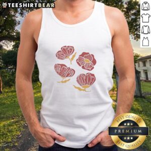 Red poppy floral tank top with 'F*ck Trump' slogan, perfect for making a bold political statement in style.