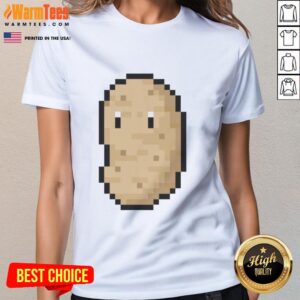 Original Pixelated Potato Ladies Tee featuring a fun graphic design on a stylish, casual shirt for potato lovers.