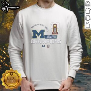 2026 Michigan Wolverines NCAA Basketball Champions sweatshirt featuring bold team colors and logo.