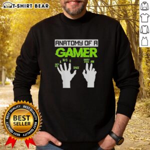 Official Anatomy of a Gamer Sweatshirt featuring gaming graphics and stylish design for gamers and enthusiasts.