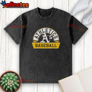 Alt Text: Pretty Oakland Athletics Phase Banner Arch Washed T-Shirt featuring vibrant team colors and stylish design.